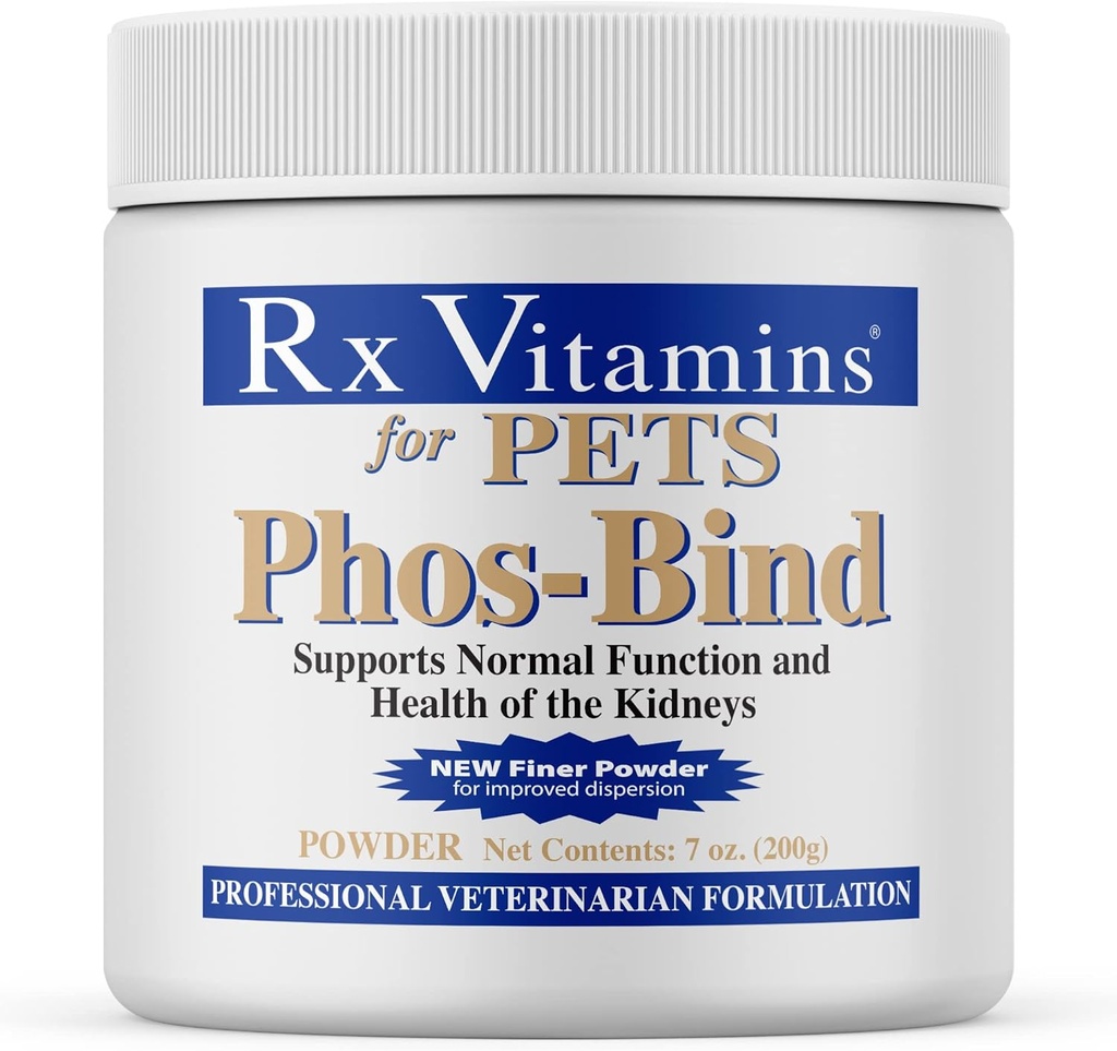 Rx Vitaminen Phos-Bind - Nierondersteuning Supplement Powder - Fosfaatbinder voor Katten & Honden voor Niergezondheid - Ondersteunt Normale Nier Reiniging en Essentiële Nierverzorging - 200g