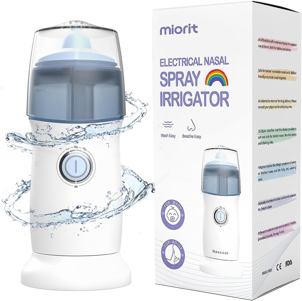Neus besproeier met Gental Spray - Ultra Fine Mist - Besproeiing voor Sinus Relief - Neusreiniger Aspirator System - Waterdicht