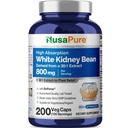 NusaPure Witte Nierbonen 30:1 Extract, 800 mg Equivalent aan 24.000 mg 200 Vegan Capsules - Bioperine - (Vegan, Non-GMO)