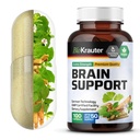 Supplément de soutien du cerveau BIO KRAUTTER - 100 Compte - 1300 mg Mélange d'Ashwagandha, de Panax Ginseng et de Ginkgo Biloba - Vegan, No Fillers