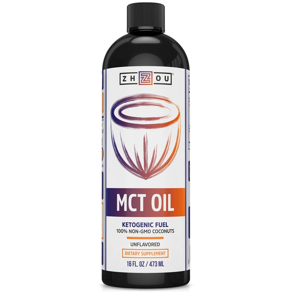 ZHOU MCT Olie: 52862: Olie, ongearomatiseerd (Btl-Plastic) 16oz