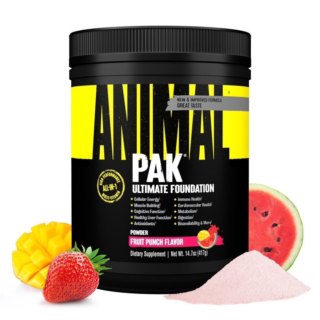 Animal Pak - Handige alles-in-één vitamine & supplement poeder - zink, vitamine C, B, D, Aminozuren, Immuunondersteuning, spijsverteringsenzymen, en meer - dagelijkse multivitamine voor vrouwen en mannen - 60 scoops