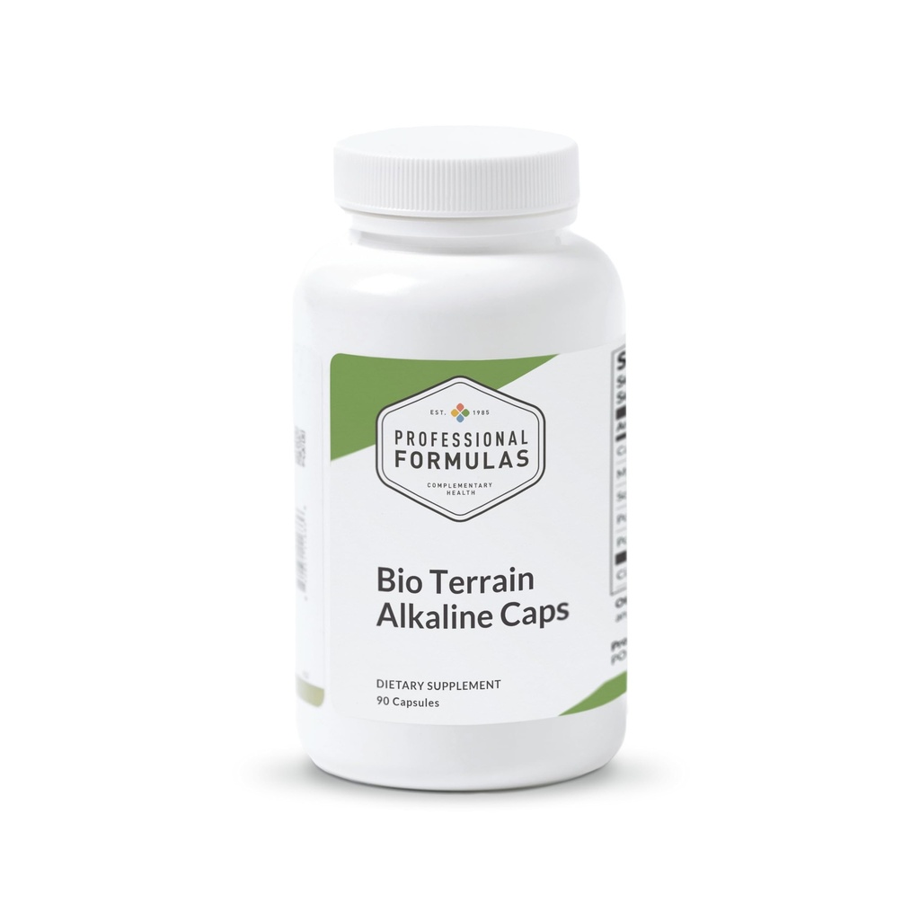 Professionele Formules Bio Terrain Alkalene Caps Ondersteunt pH Balance, Electrolyte Replenishment & Cellular Alkalenity met Calcium, Magnesium, Kalium & Citroen Acid 90 Capsules