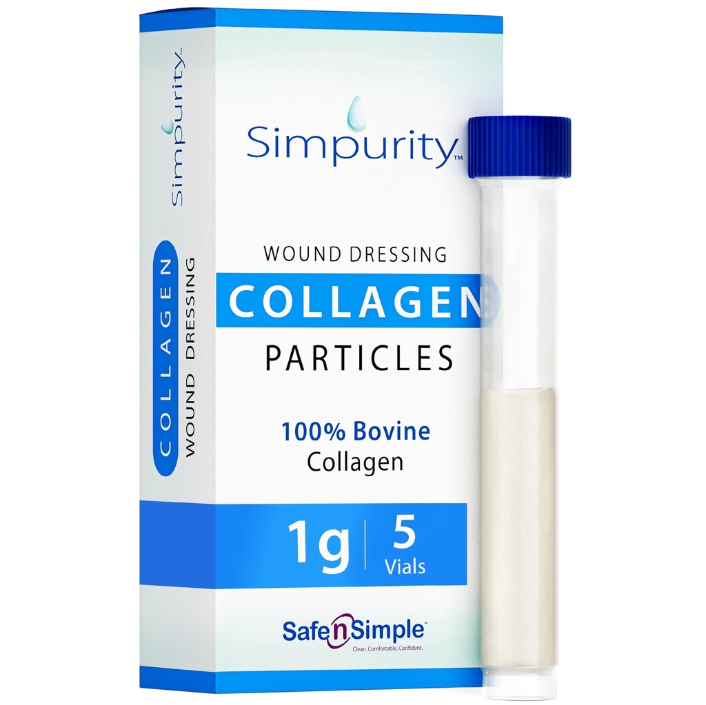 Powdered Collageen Wound Dressing - Doos met poeder injectieflacon 1g, 5 Pack - Wound Healing Supplement in flacons - Healing Collageen Dressing for Wounds - Powder Collageen Wound Healing Supplements
