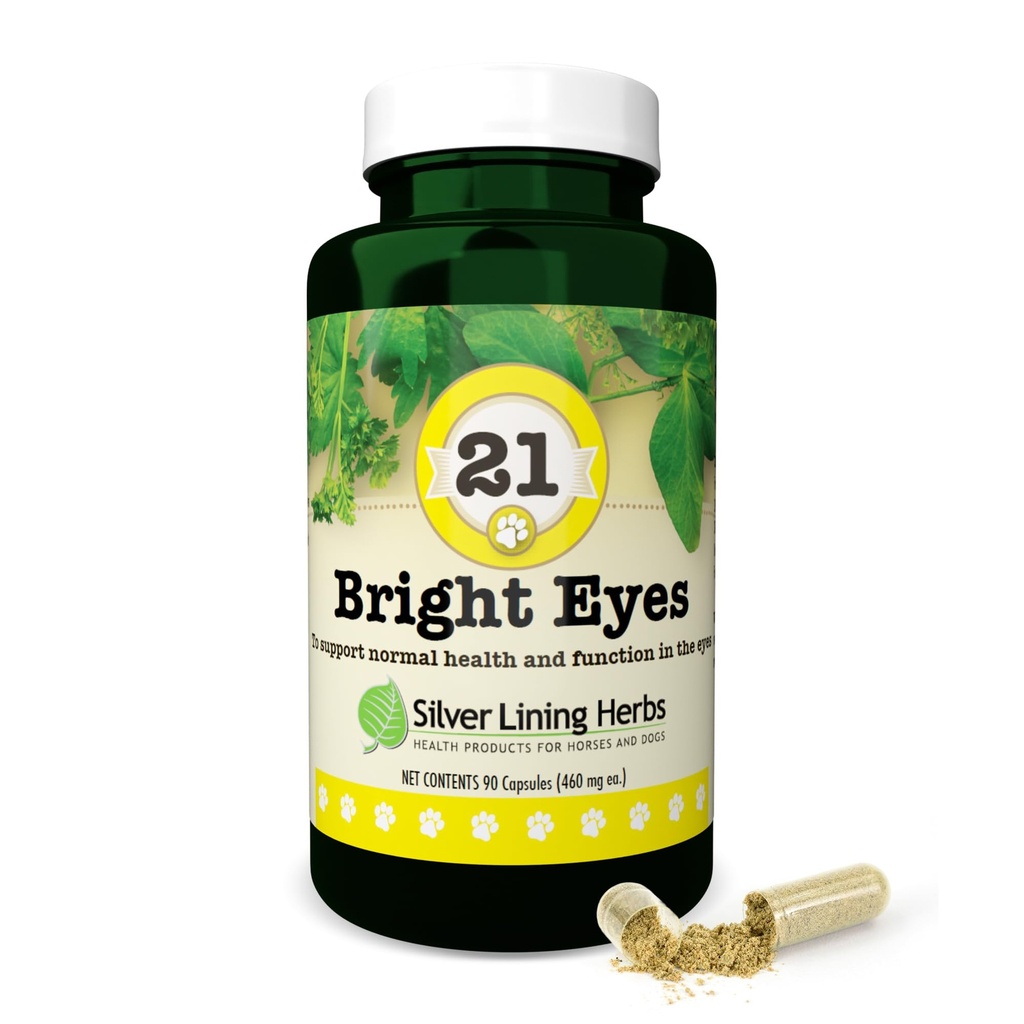 Silver Lining Kruiden 21 Heldere ogen - Ondersteunt Hond Oog Gezondheid - Behoudt normale minerale niveaus voor hondenogen - Natuurlijke kruiden ondersteunen lange termijn Canine Eye Health - 90 capsules