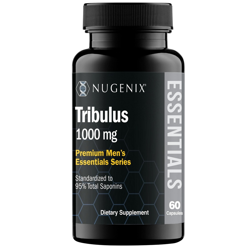 Nugenix Essentials Tribulus Terrestris voor mannen Extract - 95% Totaal Saponins, 1000mg Hoge Potentie, Extra sterkte, 60 Tellen
