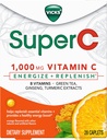 Vicks Super C Energize + Replenish Daytime Dieetsupplement met vitamine C, B vitamines, groene thee, Ginseng, en Kurkuma Extracten om te helpen bij het aanvullen van essentiële vitaminen*, 28 Capletten