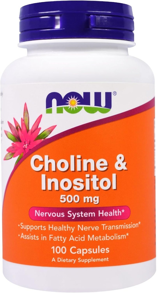 Nu Foods Now Foods, (3 Pack) Choline & Inositol, 500 mg, 100 Capsules