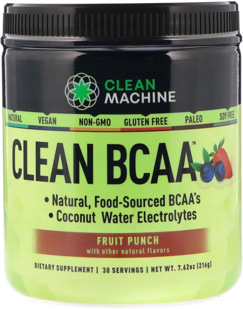 Clean Machine BCAA Fruit Punch Poeder, 30Count