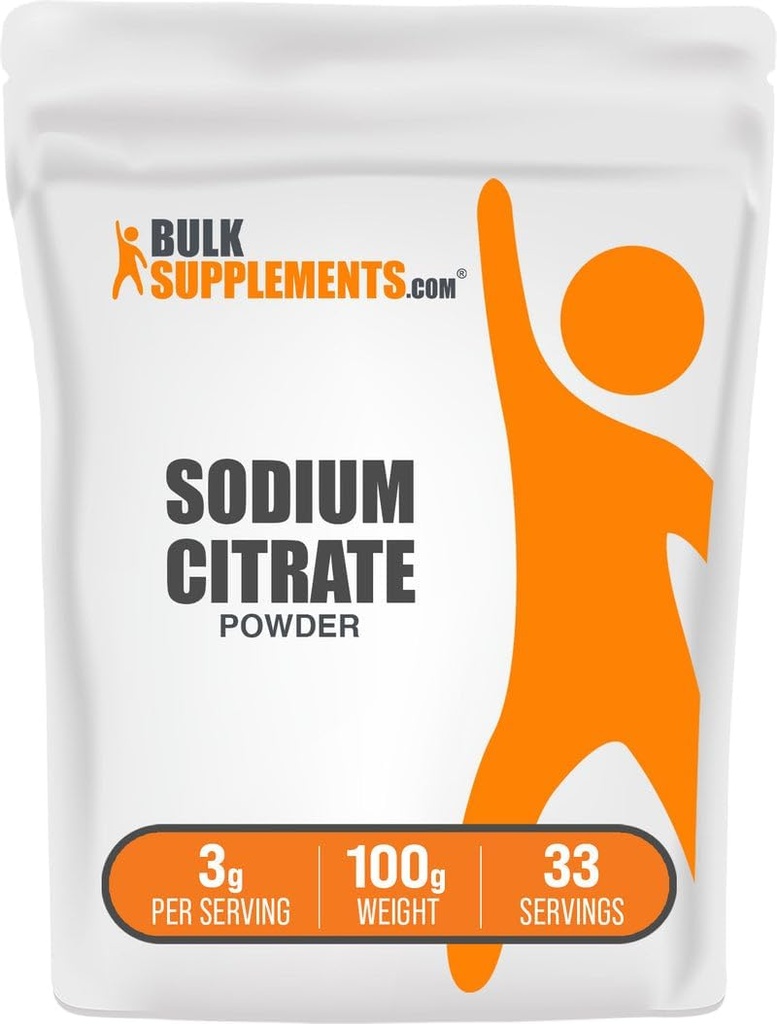 BulkSupplements.com Natriumcitraatpoeder - Natriumcitraat Food Grade, Emulgator, smaakversterker - Glutenvrij, 3g per portie, 100g (3.5 oz) (pakket van 1)