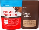 Equip Foods Prime Proteïne Poeder Chocolade en Gold standaard schone koffie
