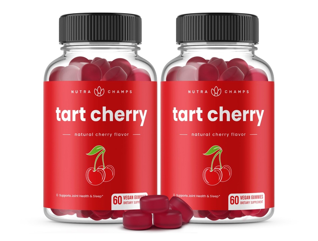Tart Cherry Gummies with Celery Seed – Potent 10:1 Tart Cherry Extract for Uric Acid Support, Joint Health, Muscle Recovery & Sleep – Vegan Gummies – 120 Count – Third Party Lab Tested, Vegan, Non-GMO