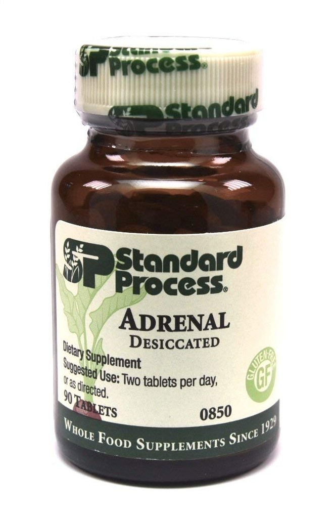 Standard Process- Adrenal Uitdroging / Adrenal Support for Energy Production, Immuun System Function and Adrenal Health, Glutenvrij, 90 Tablets