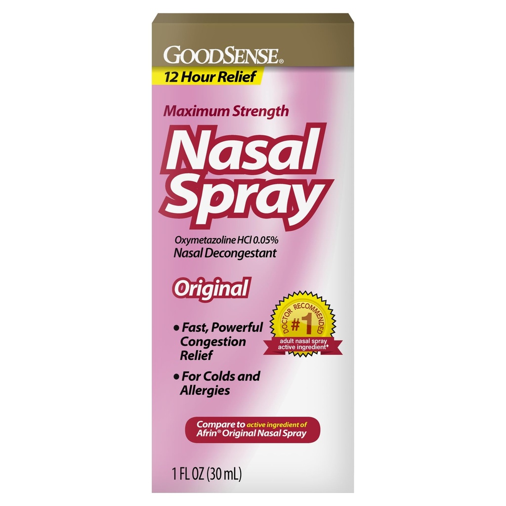 GoodSense maximale sterkte neusspray, snelle krachtige congestie verlichting voor koude en allergieën, 1 fluid Ounce
