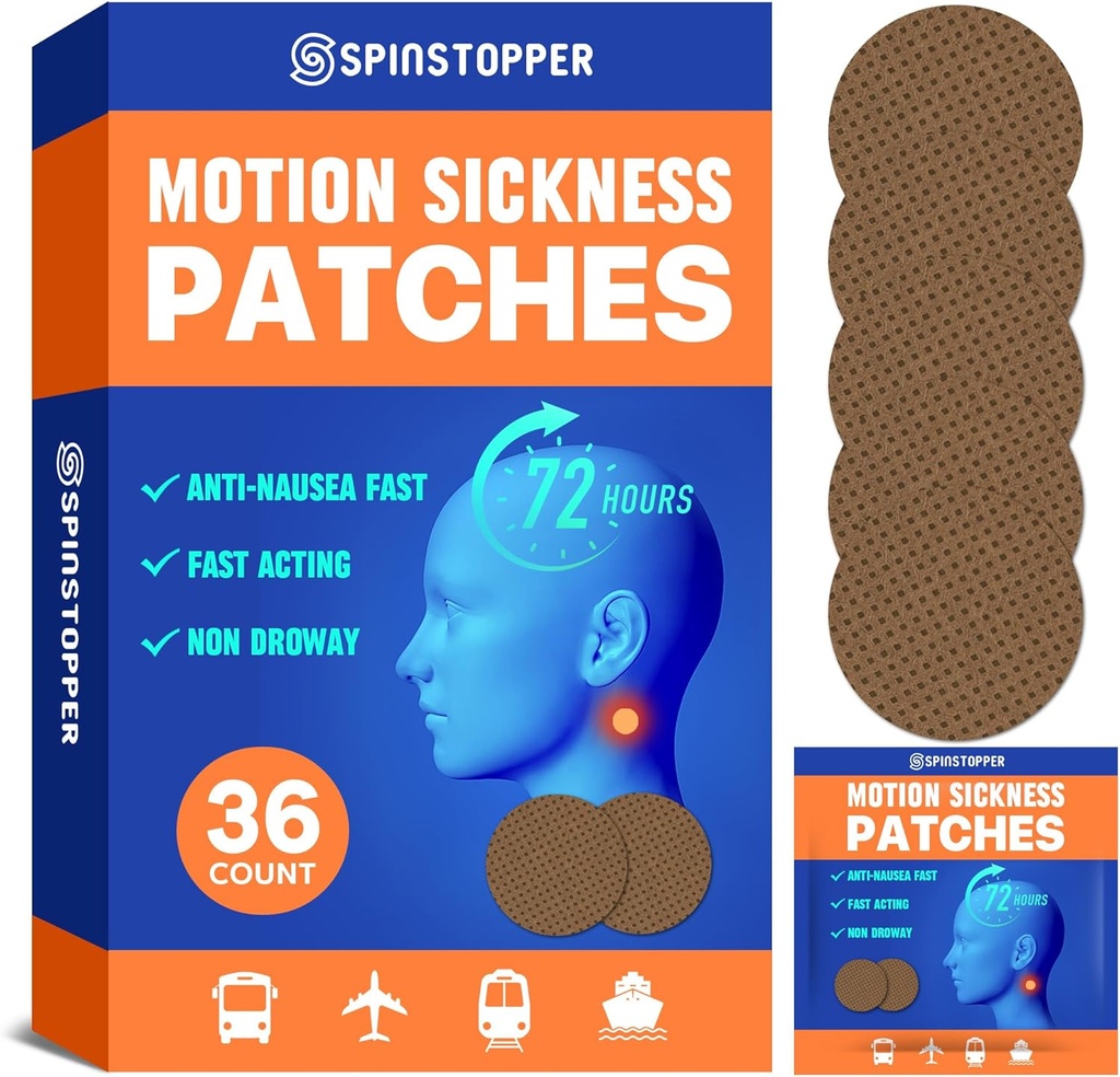 Bewegingsziekte Patches (36 graaf), Zeeziekte Patch, Bewegingsziekte Patches voor Cruise, Treinen, Bussen, en vliegtuigen, Bewegingsziekte Patch voor Vertigo Relief & Motion Ziekte Relief