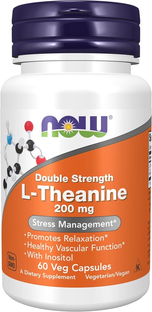 Nu Foods: L-Theanine Stress Management 200 mg, 60 caps (2 Pack)