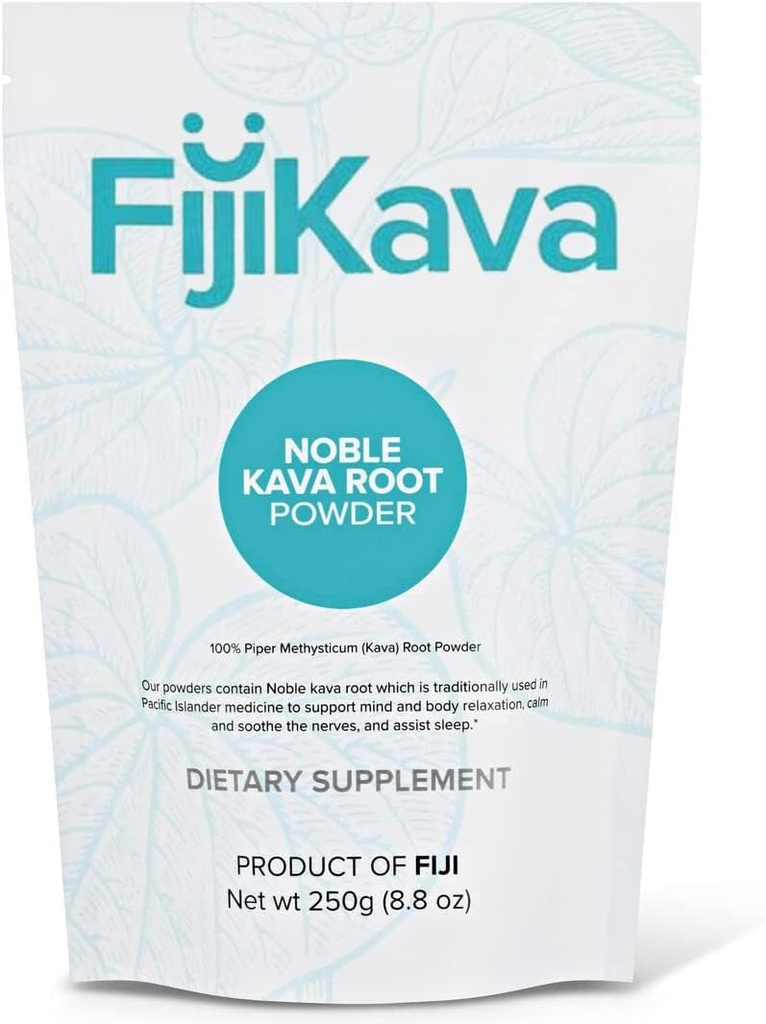 FijiKava Instant Kava Kava Powder 250g – Premium Kava Root Powder with High Kavalactone Content – Aide à la relaxation naturelle pour le calme, le stress et le soutien du sommeil – Easy-to-Mix