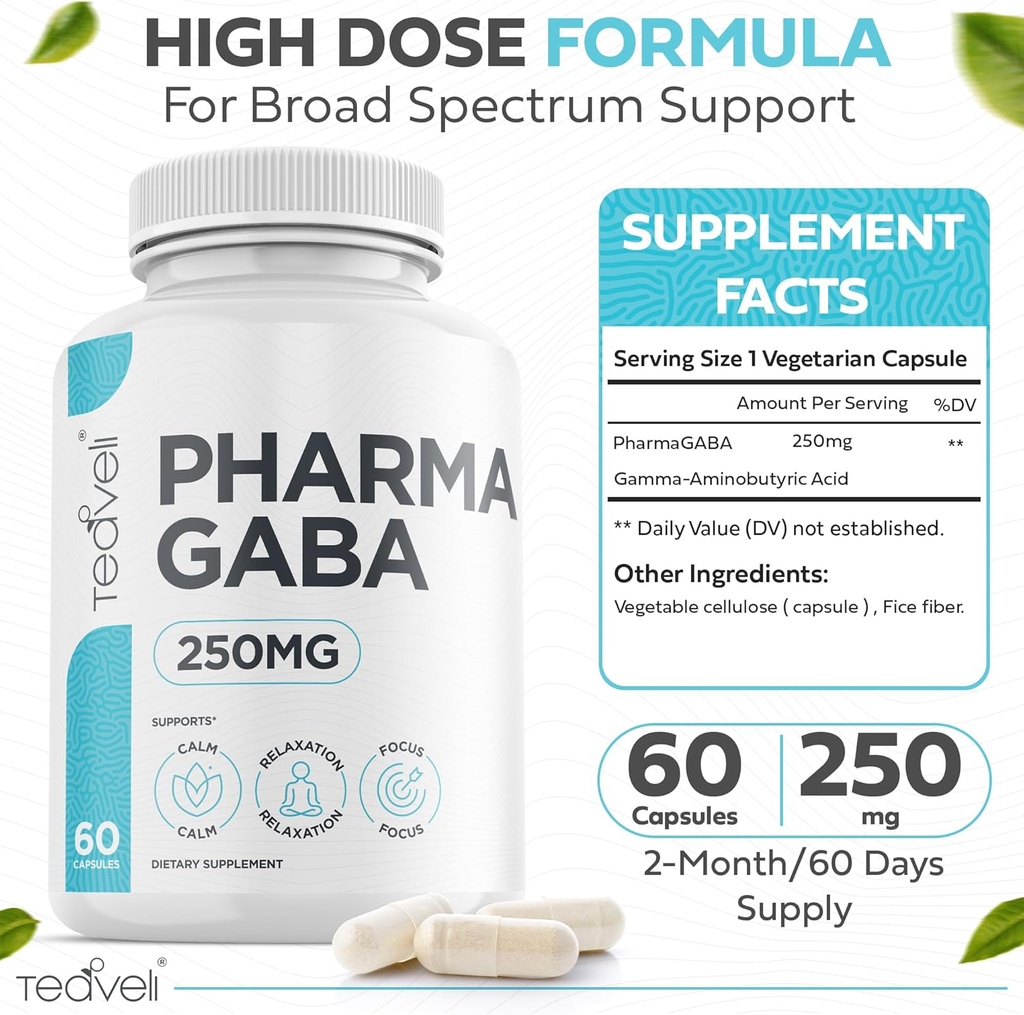 Teaveli De Focus en slaapbundel met PharmaGABA (250 mg) en Apigenin (50 mg).