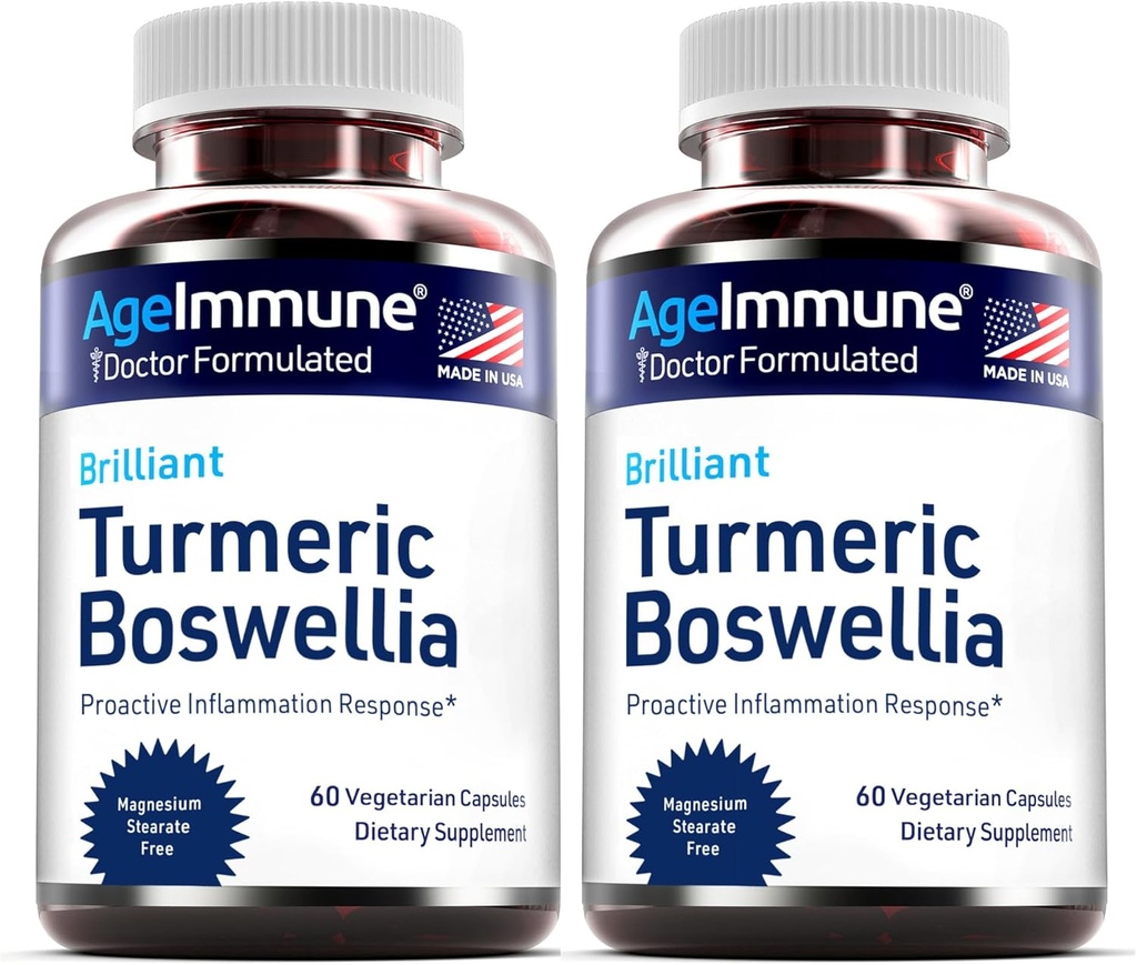 Kurkuma supplement met 65% Boswellia Serrata Extract met zwarte peper als bioperine - Inuline -Kurkuma Curcumine 95% Extract voor gezonde ontsteking Response en Gut Health - 60 Capsules - 2 Pack