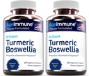 Kurkuma supplement met 65% Boswellia Serrata Extract met zwarte peper als bioperine - Inuline -Kurkuma Curcumine 95% Extract voor gezonde ontsteking Response en Gut Health - 60 Capsules - 2 Pack