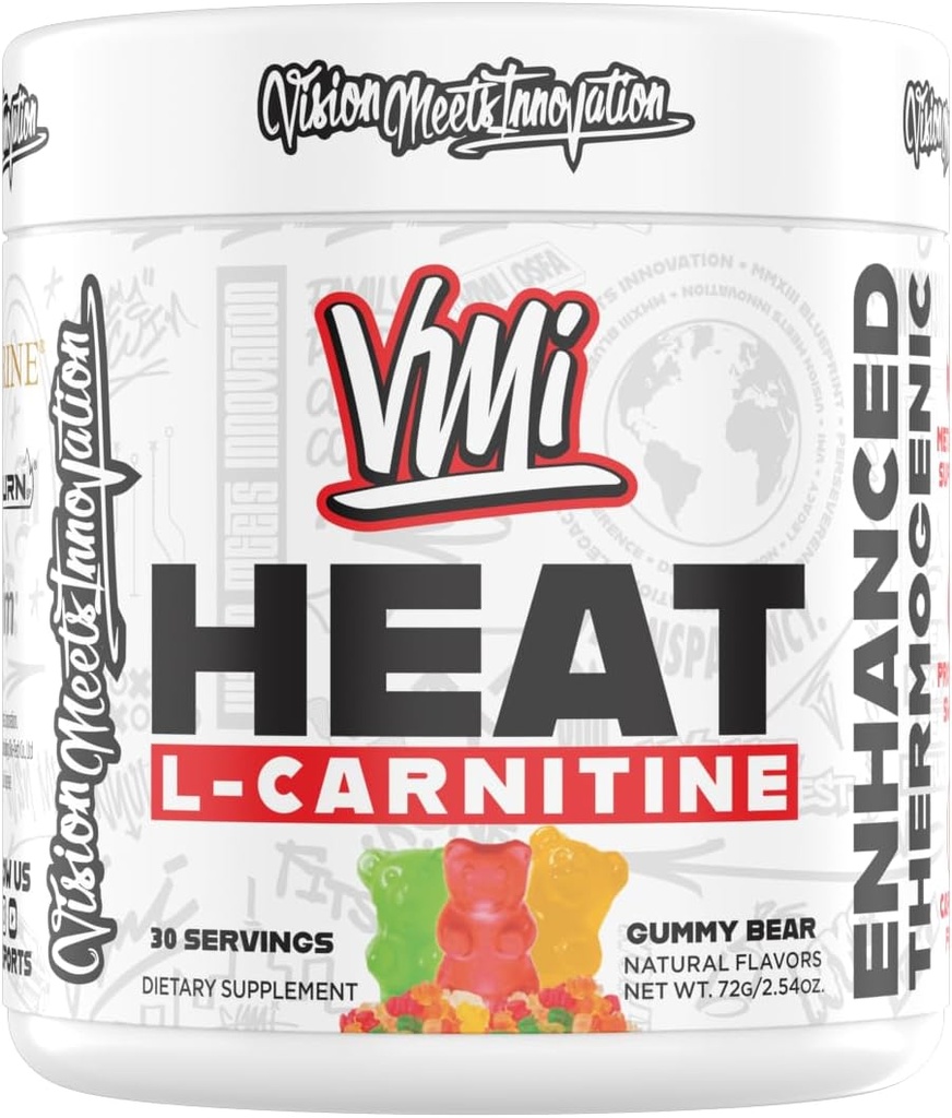 Chaleur Poudre L-Carnitine Thermogénique améliorée de 1500 mg L-Carnitine Formule d'absorption maximale de 30 portions (30 portions, ours gommy)