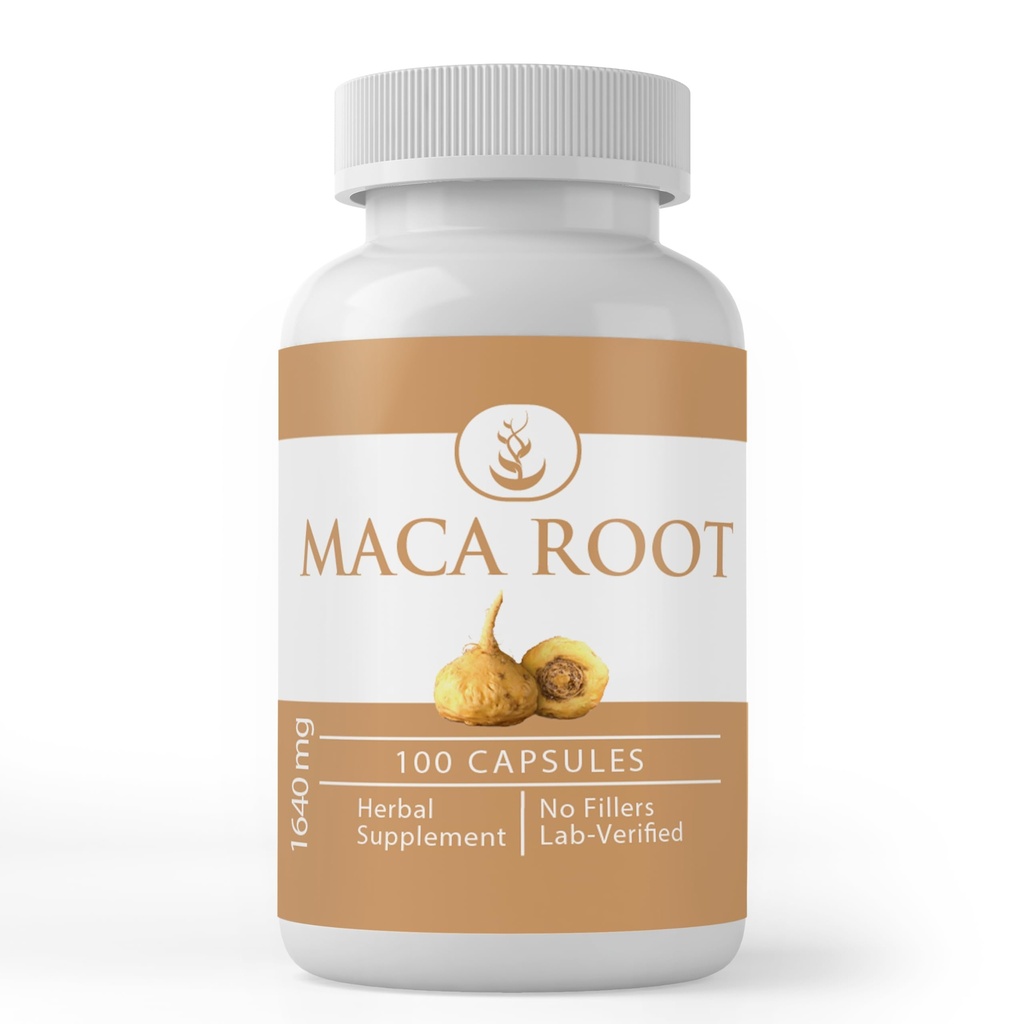 PURE ORIGINAL INGRÉDIENTS Maca Root, (100 Capsules) Toujours Pure, Pas d'additifs ou de remplissages, Verifié en laboratoire