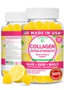 Lunakai USA Made Collageen Peptides Gummies - 200mg Non-GMO Anti-Aging Formula with Biotin, Zink, Vitaminen C & E for Hair, Skin and Nails, 60ct