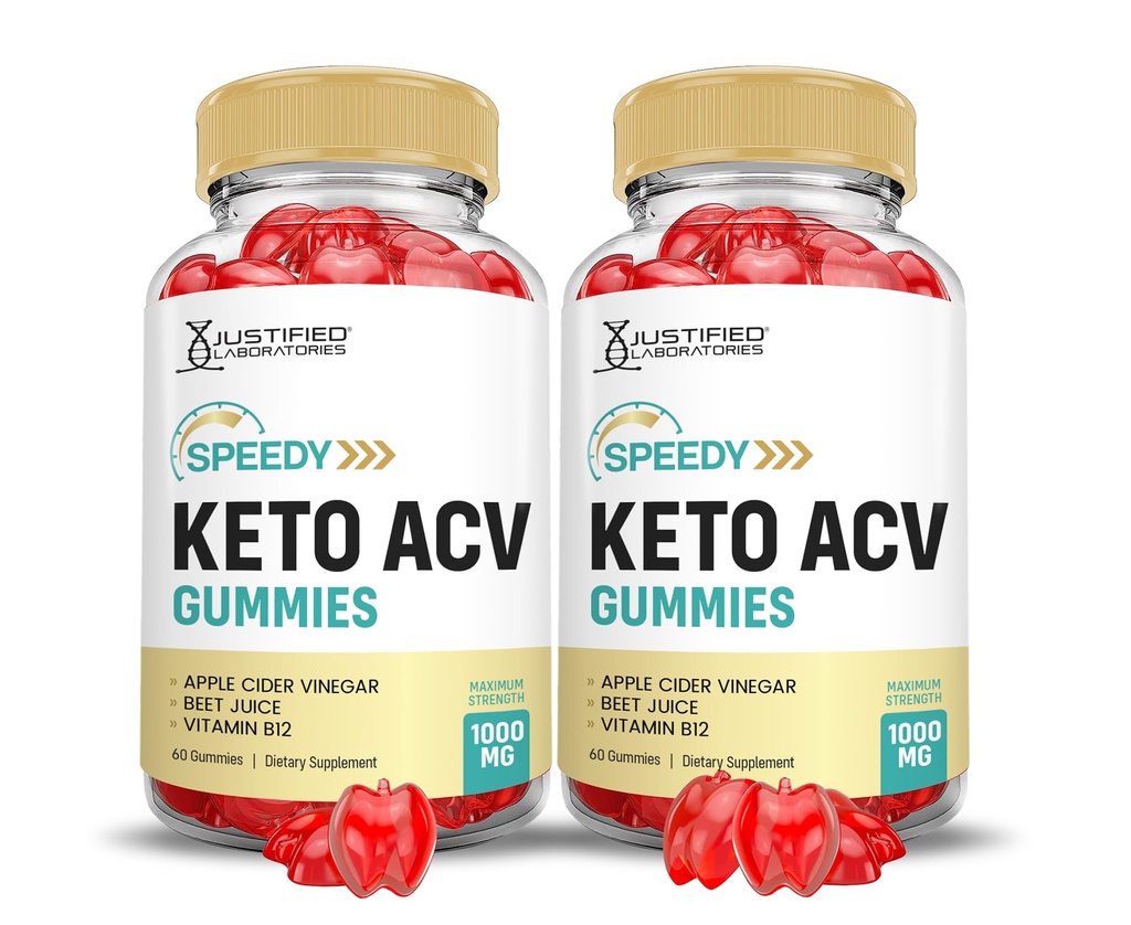 (2 Pack) Speedy Keto ACV Gummies Geavanceerde Formule 1000MG Speedy Keto Gummies Apple Cider Vinegar Geformuleerd met Granaatappel Beet Juice Powder B12 Vegan Non GMO 120 Gummys