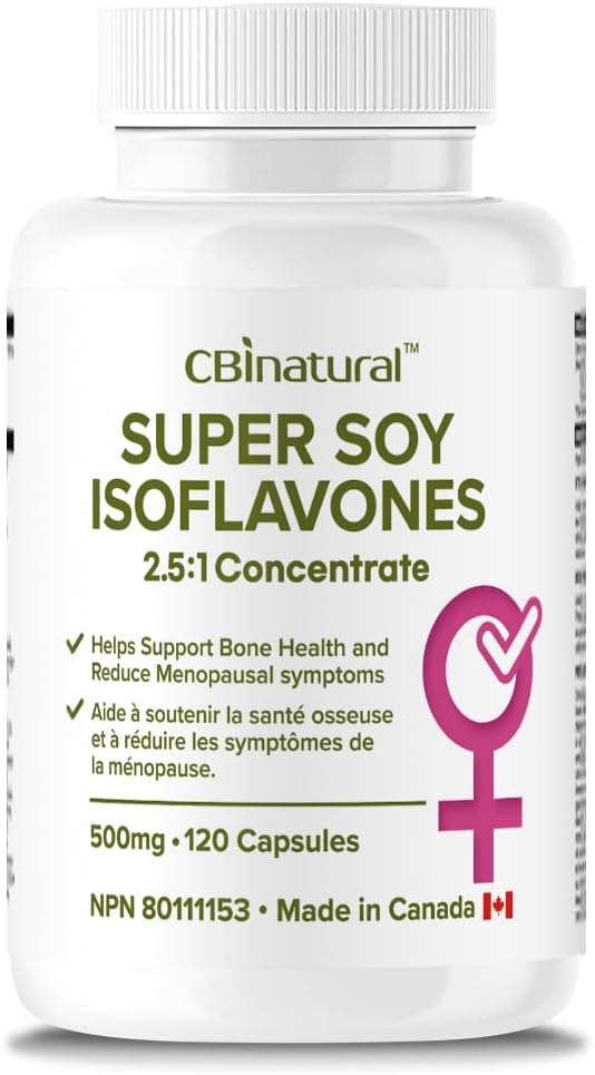 Sojaisoflavonen 2.5:1 Extract 500mg (1250 mg Equivalent), Ondersteunt Vrouwen Wellness, 120 Vegan Capsules, 4-maand levering, Non-GMO, Glutenvrij