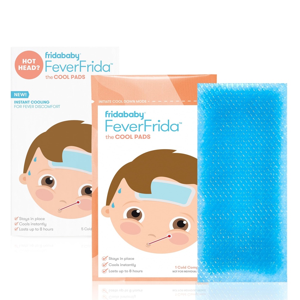 Frida Baby Cool Pads, Fever Patch pour les enfants, Réducteur de fièvre, Désagrément et soulagement des maux de tête, 5 comtes