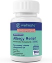 WELMATE - Allégation à l'allergie - Fexofenadine HCl 180 mg - 24 heures Antihistaminique non somnolente - Éternuement - Nez de runnie - Yeux de démangeaison, nez et gorge - Comprimés anti-allergie - 100 Compte