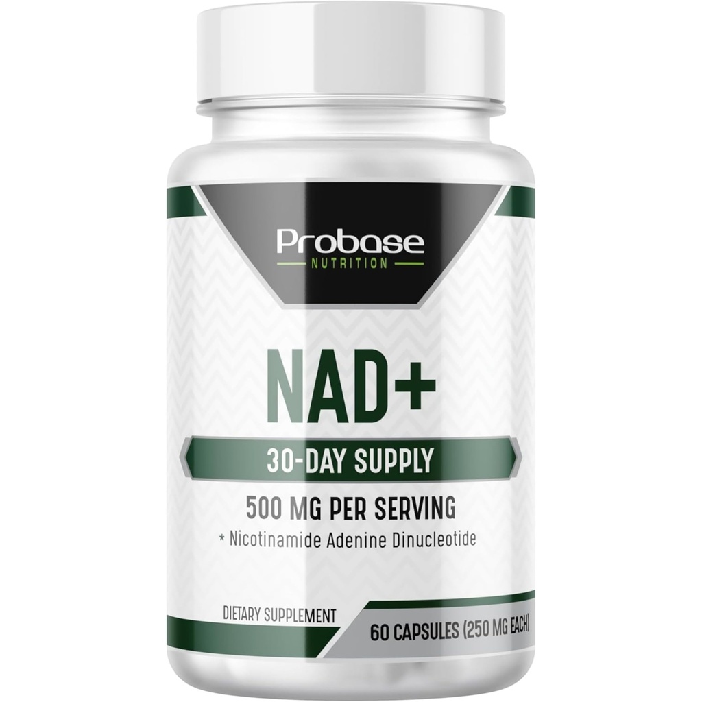 Probase Nutrition NAD Supplement 500mg High Potency 30 Day Supply NAD Maximizer Gelijkaardig aan Nicotinamide Riboside Vegan Non GMO Getest door derden