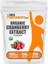 BulkSupplements.com Biologische Cranberry Extract Poeder - Biologische Cranberry Flavoring Powder, afkomstig van silicon Macrocarpon Fruit - Veganistisch & Glutenvrij, 500mg per Serving, 100g (3,5 oz) (Pack of 1)