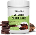 NaturalSlim Protein Powder with Vitamins and Minerals Metabolic C-Plus - Meal Replacement Powder fortified with Vitamin C, Zink & Amino Acid - Chocolate Protein Powder 10 Servers 1.1 lb.