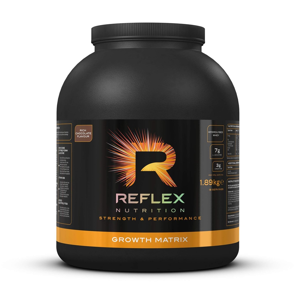 Reflex Nutrition Growth Matrix Poeder Rijke Chocolade 1,89 Kg