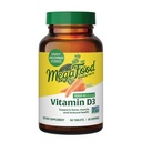 Megafood Vitamine D3 1000 UI (25 mcg) - Suppléments de vitamine D avec des aliments réels, soutien immunitaire, soutient les os, les dents et les muscles, végétarien, sans gluten, non-OGM, casher – 60 comprimés, 60 portions