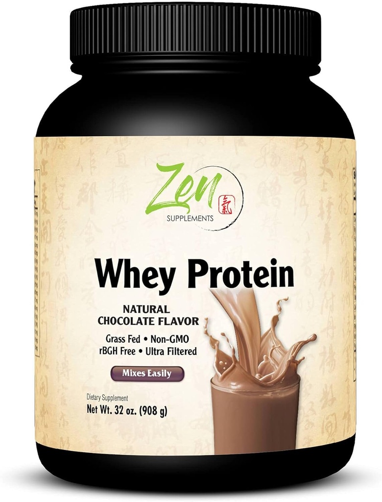 Zen supplementen - Biologische Gras Fed Wei Proteïne 19g Per portie Keto Vriendelijk - Chocolade 32 Oz-Powder