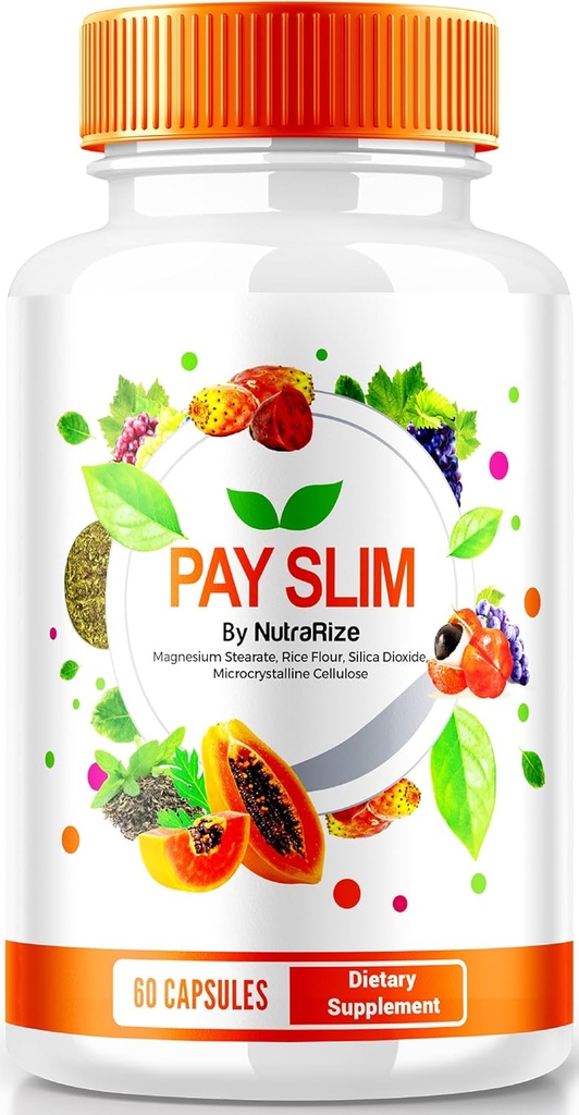 NutraRize Pay Slim Capsules, Supplément tout-naturel PaySlim pour une perte de poids saine, Formule Premium pour atteindre les objectifs du corps et de la condition physique, Avis officiels (60 capsules)