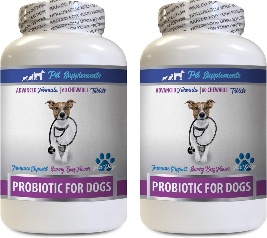 Hond Gut Restoration - PROBIOTICS voor honden - Gezond Gut - Stop gas Diarree en slechte adem - Digestieve Boost - Hondenprobiotica enzymen - 2 flessen (120 Treats)
