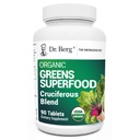 Dr. Berg's Greens Superfood Cruciferige plantaardige tabletten - Plantaardige supplementen voor volwassenen w/11 Phytonutrient Super Greens - Energie, Immune System & Liver Veggie Tabletten - 90 Tablet