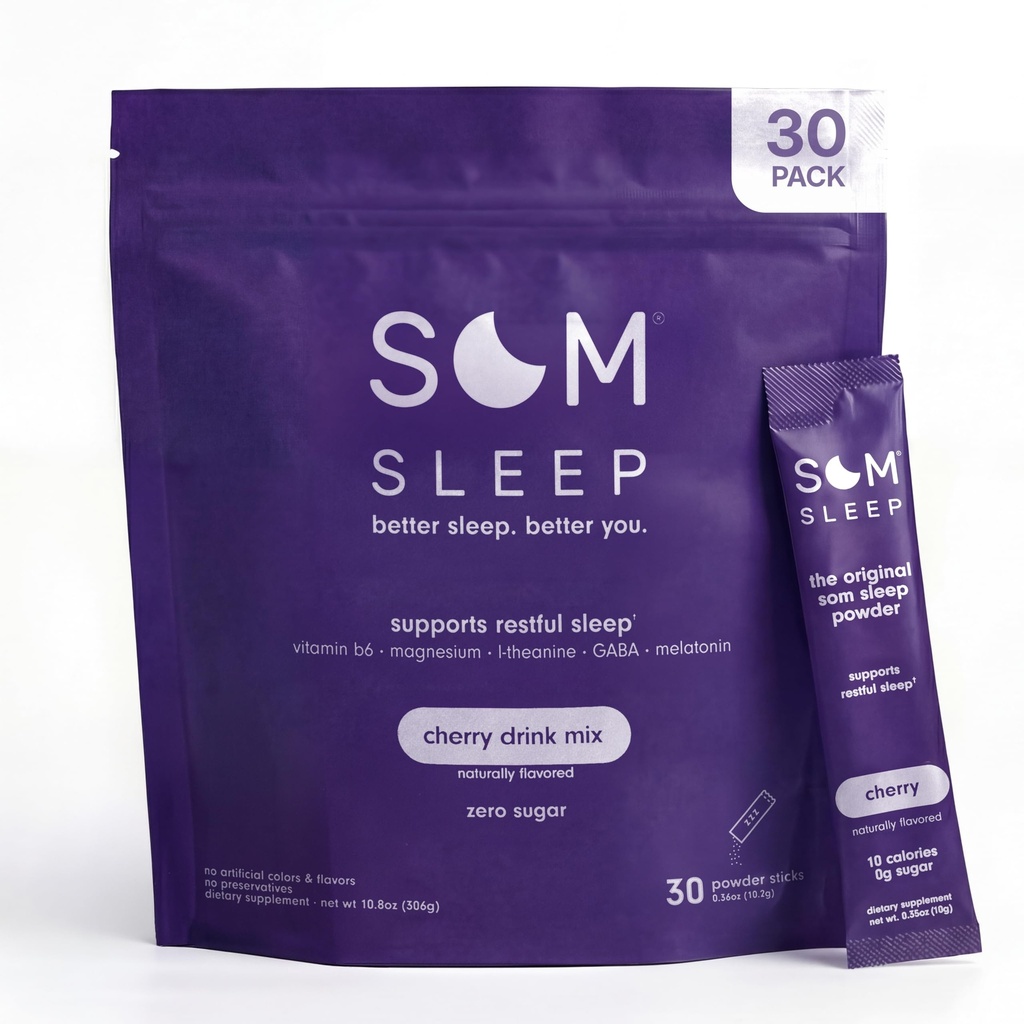 Som Slaap, Kalm Slaaphulp Poeder Drinkmix, 3mg Melatonine, Magnesium, Vitamine B6, L-Theanine & GABA 