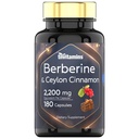Berbérine avec Ceylan Cinnamon: 2200 mg Par Capsule - 180 Capsules.Supplément Berbérine naturel pour la santé cardiovasulaire et circulatoire du système.