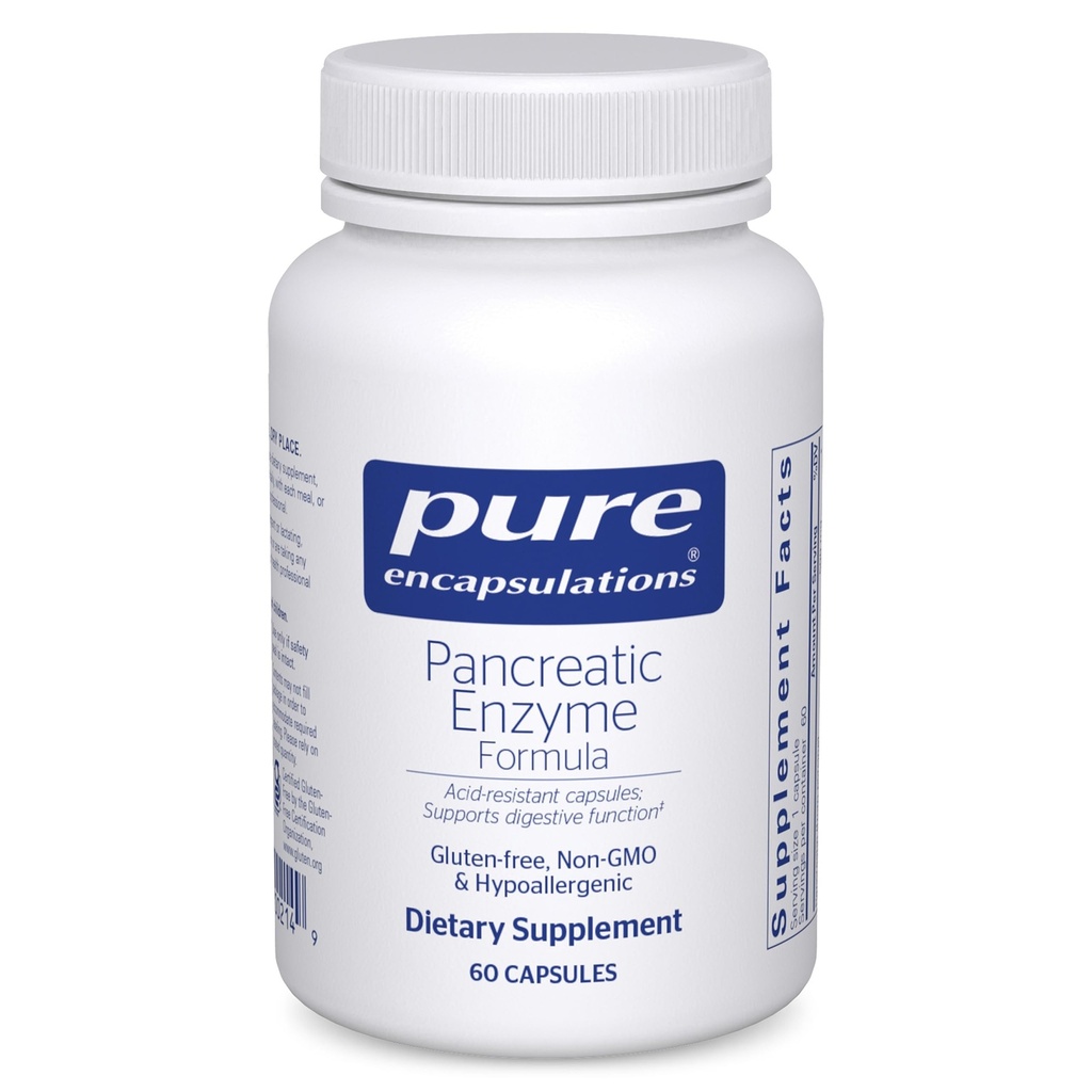 Pure Encapsulations Pancreatrische Enzyme Formula - Digestieve enzymen voor digestie - Versterkt Gut Health* - Gerichte afgifte Capsules - Glutenvrij & niet-GMO - 60 capsules
