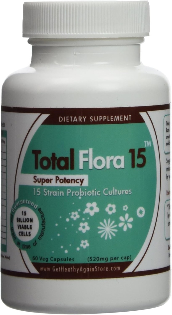Total Flore 15 60 capsules de légumes (520mg par capsule)