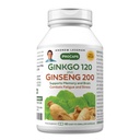 ANDREW LESSMAN Ginkgo 120 Plus Ginseng 200mg - 60 Capsules - Mélange d'extrait normalisé pour soutenir le cerveau, la mémoire et la fonction cognitive. Adaptogène, combat le stress et la fatigue. Aucun additif