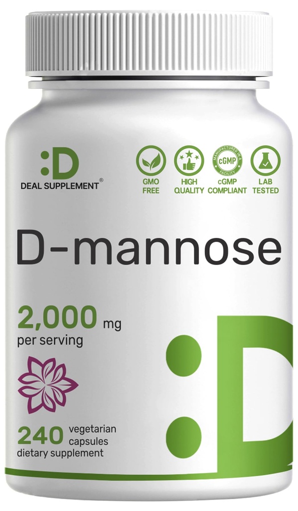 DEAL ›› D Mannose 500 mg Capsules (2.000 mg per portie), 240 Veggie Pillen 