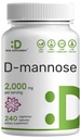SUPPLÉMENT DE DÉLAI D Mannose 500mg Capsules (2 000mg par portion), 240 Pilules de Veggie – Forme soluble dans l'eau à action rapide – Extra Strength Urinary Tract (UTI)