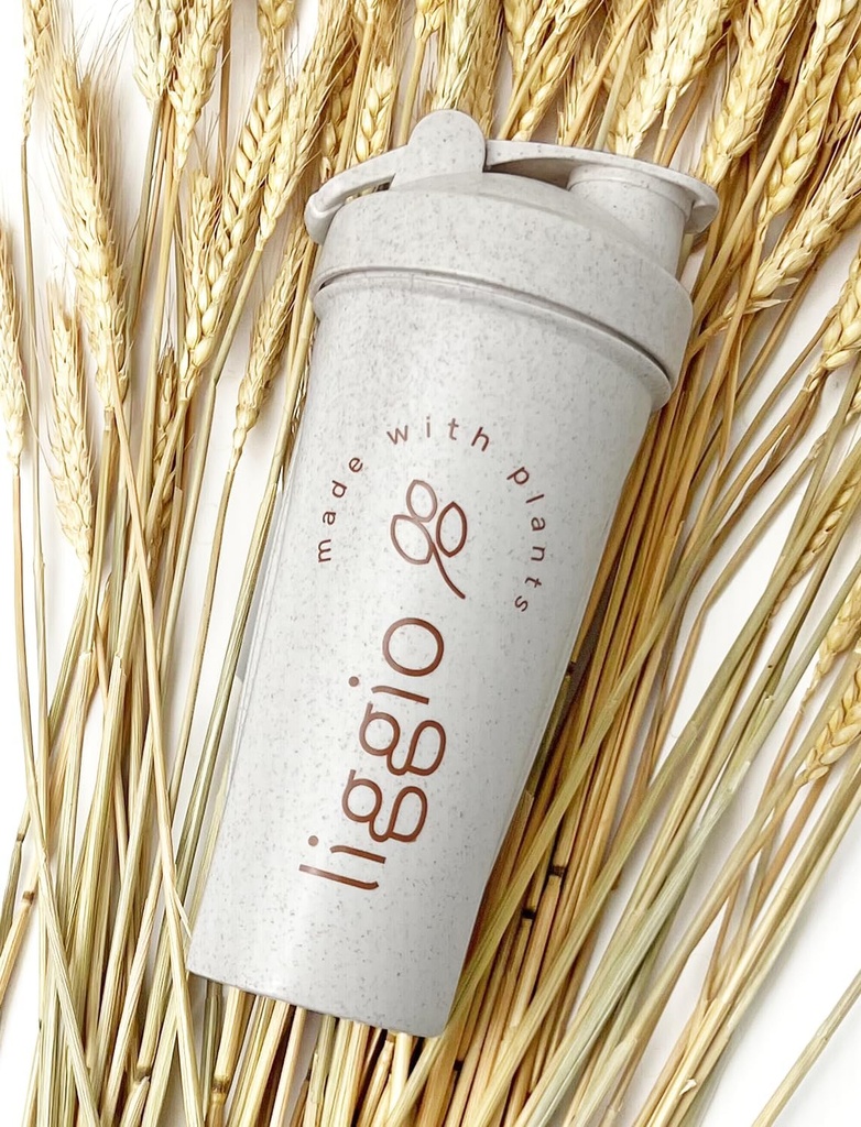 Eco-Friendly Water & Protein Shaker Bottle Made with Wheat Straw Fiber, Natural