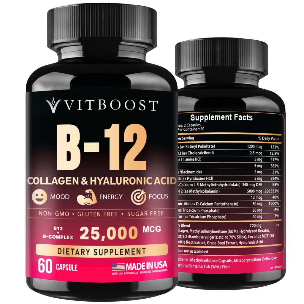 B12 met hyaluronzuur, collageen en folaat 