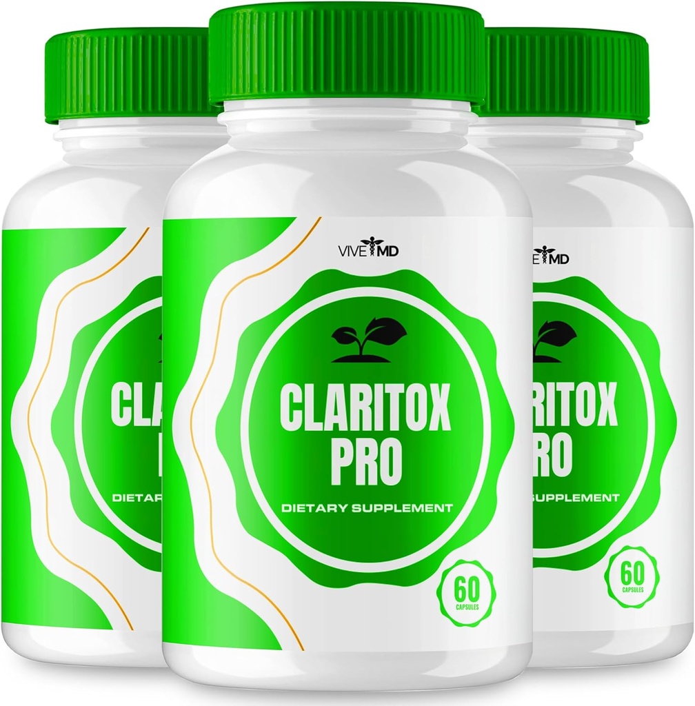 VIVE MD Claritox Pro voor Vertigo Capsules, Claritox Pro voor Vertigo Reviews, ClaritoxPro voor Vertigo Ondersteuning Supplement, Maximale sterkte Nootropic Dietary Formula Pillen (3 Pack)